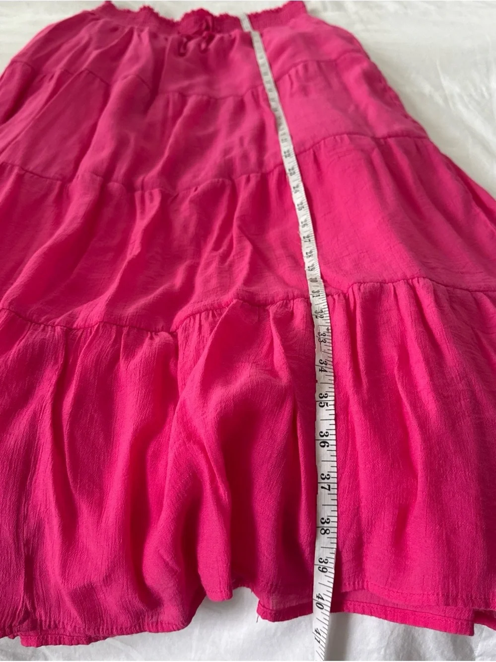 Love Tree Bright Fuchsia Tiered Maxi Skirt